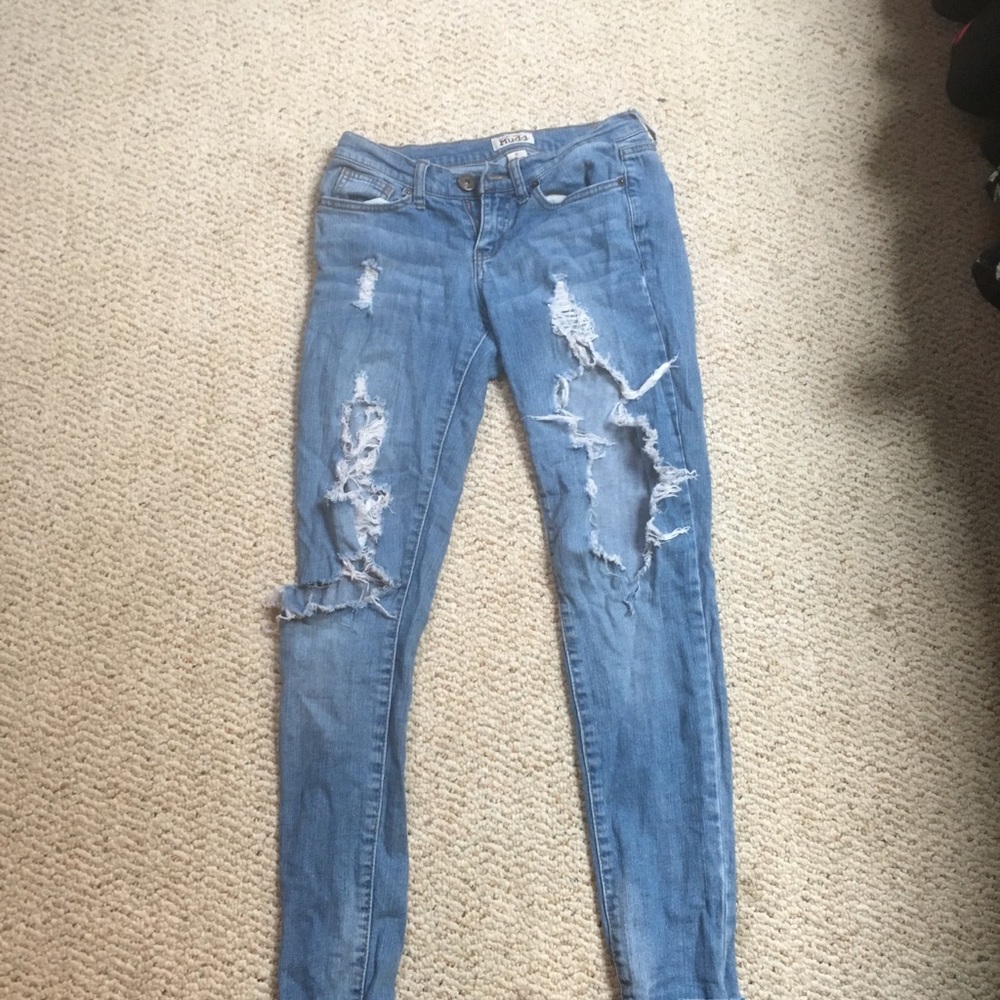 Distressed jeans